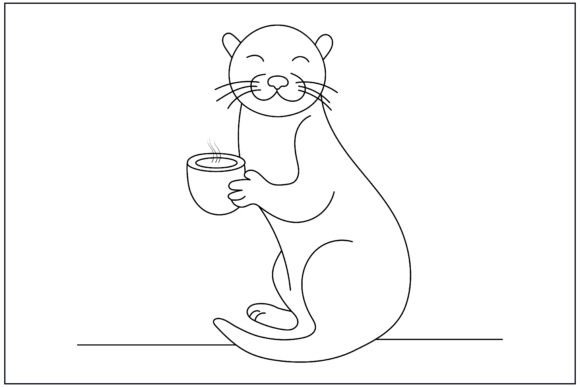 Coffee Otter Line Art Review