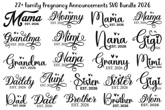 Family Pregnancy Announcement SVG Bundle