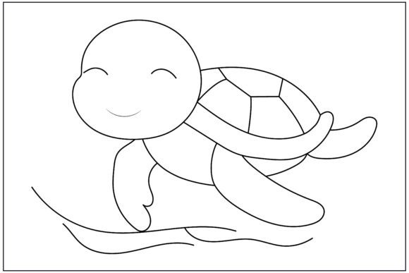 Happy Sloth Upside Down Line Art