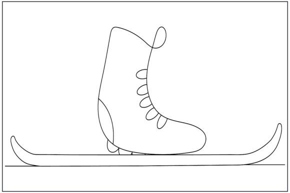 Minimal Ski Gear Line Art