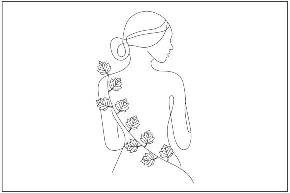 Woman Ivy Back Line Art
